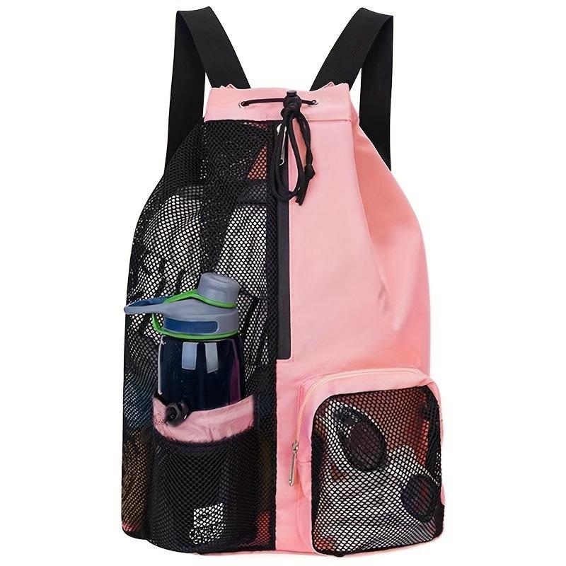 Swimming Bag Mesh Drawstring Backpack With Wet Bag Beach Backpack Gym Backpack