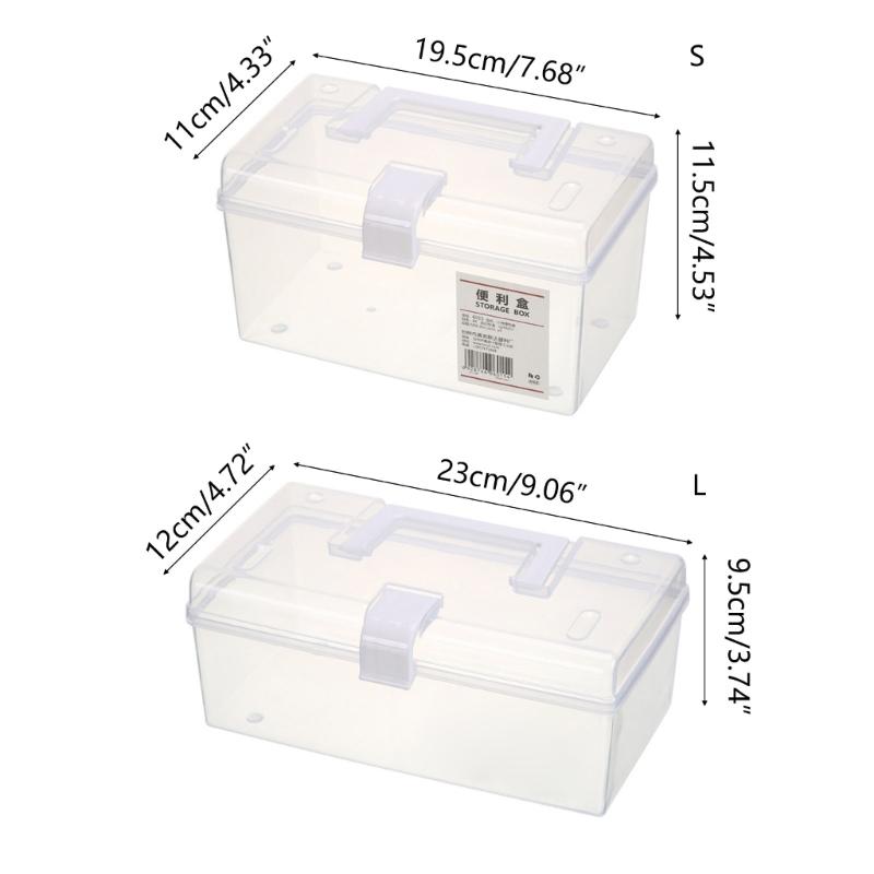 Tragbare durchsichtige Aufbewahrungsbox mit Griff Multifunktionsbehälter Zubehör für Batterie Schere Nagel Schönheitswerkzeug Organisieren