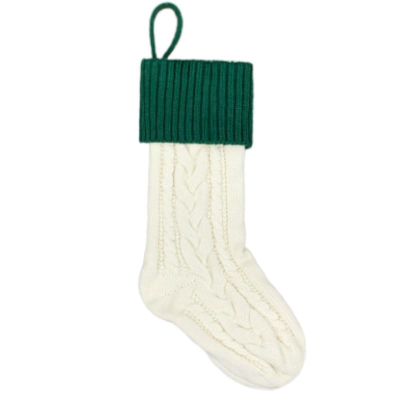 Navidad Knitting Christmas Custom Embroidered Xmas Boot Stocking Gift Bag Tree Hanging Monogram Pendant New Year Party Prop