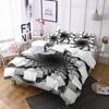 Durable Vibrant Double Polyester For Bed Abstract Style Print Honeycomb Pillowcover Black And White Quilt