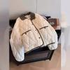 Autumn and winter new rhombus light and thin short cotton clothes women's winter cotton-padded clothes jacket
