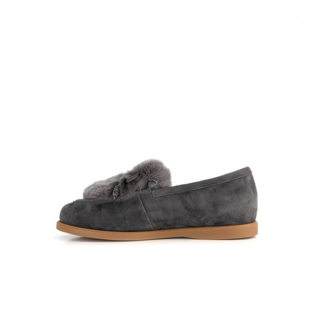 SODA Women Semi Casual Natural Rubber Fur Loafer Arf516 Da70  2cm 
