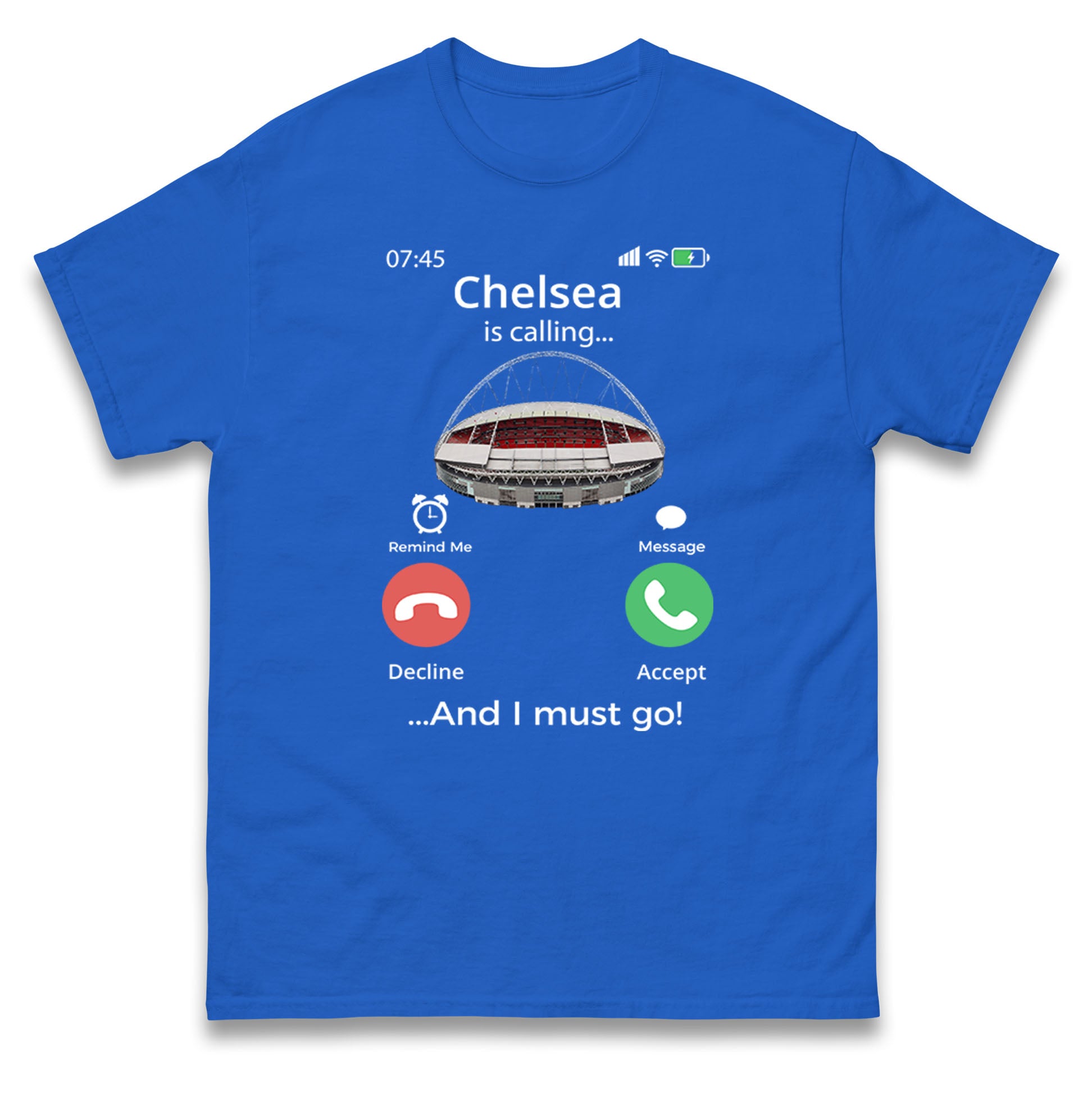 Chelsea Football Unisex Mens T Shirt Womens Tops Tees Chelsea Is Calling Top M