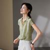 SOFSIL 2026 Summer Silk Plaid Short-Sleeve Lapel Shirt