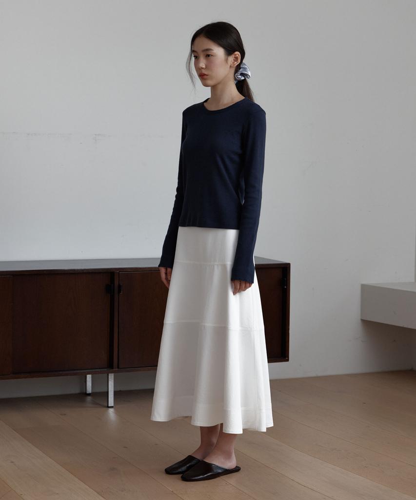 38 Come On Common Pure Tiered Midi Skirts (White)