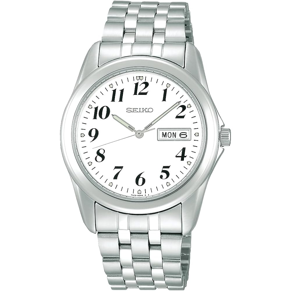 

Seiko Selection SCXC009 Men s Unisex Quartz Watch White Dial Date Day Calendar Stainless Steel