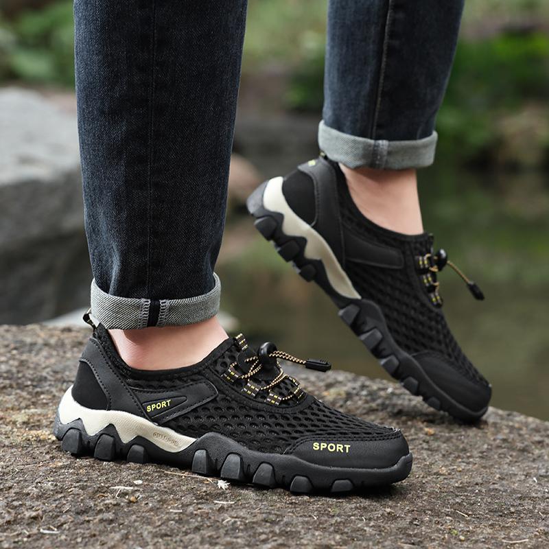 Men Hiking Sports Shoes Breathable Mesh Sneakers for Camping Trekking Man Trainers Outdoor Sports Shoes Anti-slip Hiking Shoes