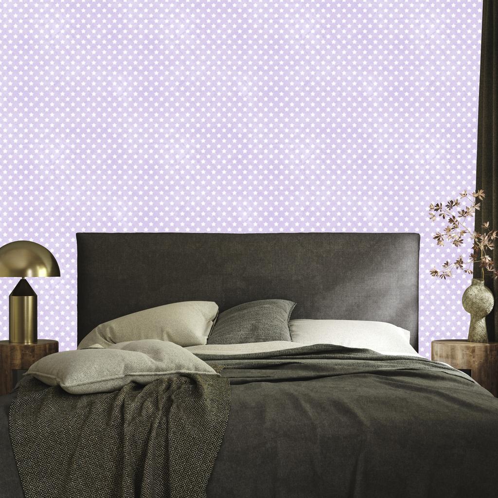 Lavender and White Stars Wallpaper for Living Room and Bedroom 50x1000