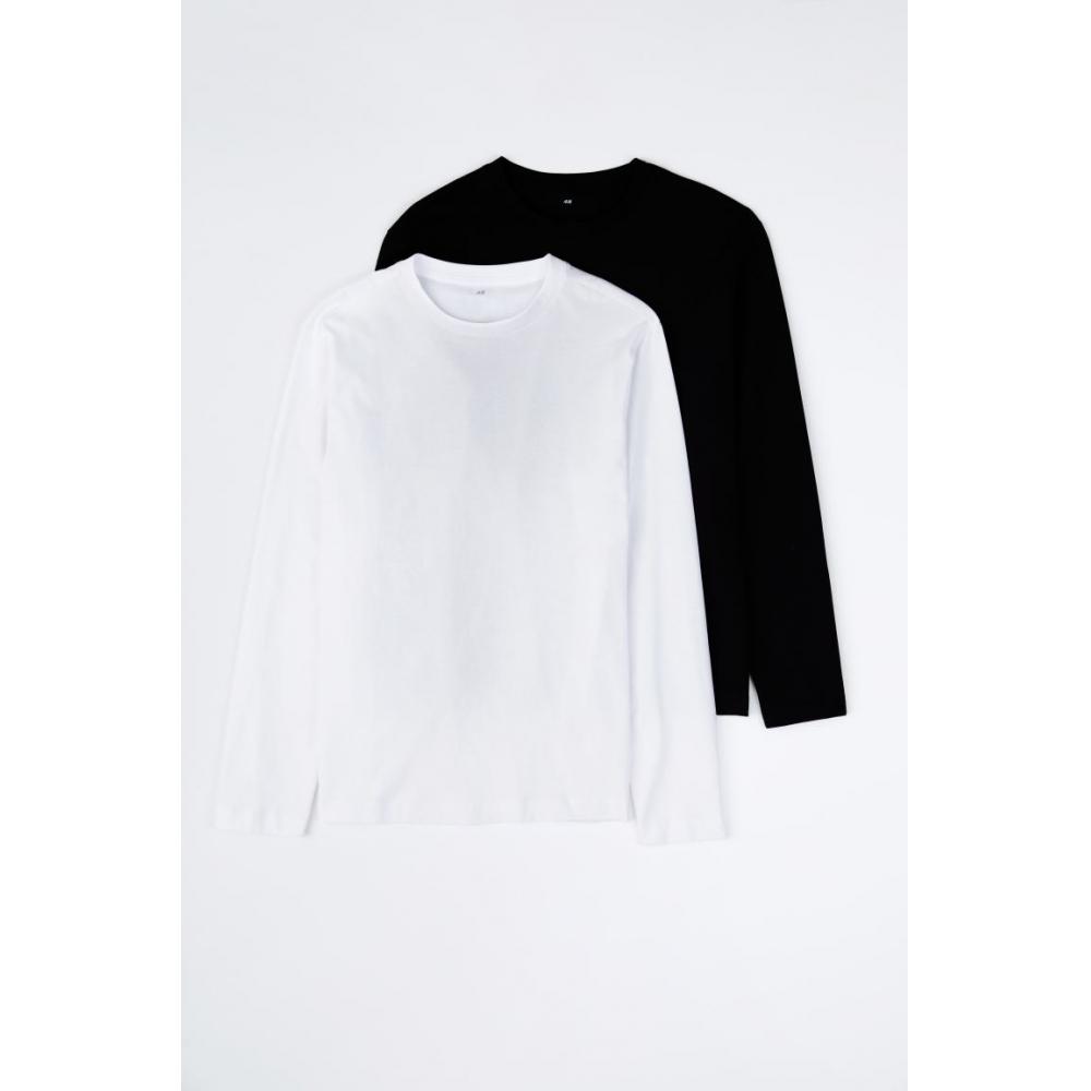 H M Regular Fit Jersey Top wHite