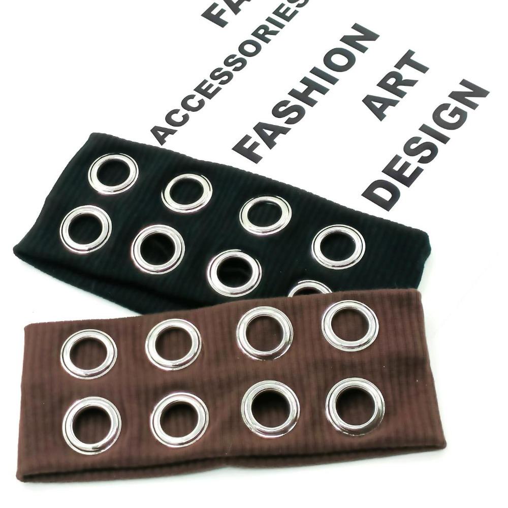 Steampunk Punk Kopftuch mit Ösen Metall Grunge Stil Stirnbänder Haarstyling-Accessoire