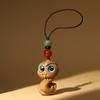Zodiac Snake Green Sandalwood Keychain Pendant with Phone Lanyard for Men and Women