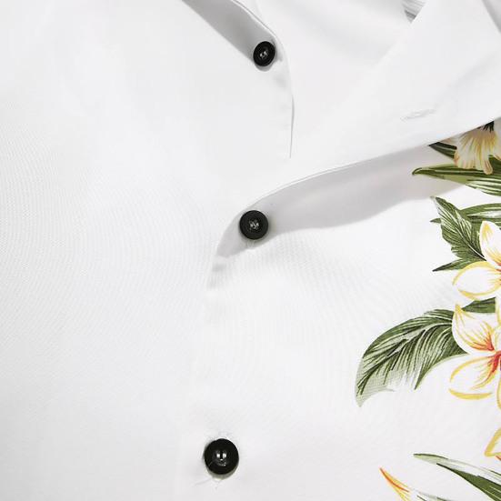 Plážová košile s květinovým potiskem, límeček, jednořadý pánský top s krátkým rukávem na dovolenou