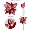 Large Glitter Artifical Christmas Flowers Merry Christmas Tree Decoration Happy New Year Ornaments Xmas Ornaments