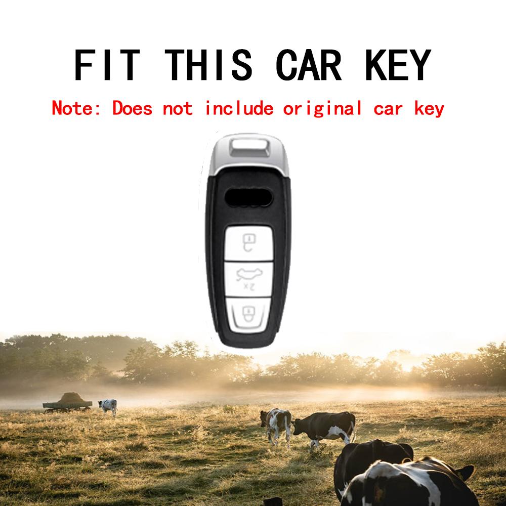 Leather Car Key Case Cover for A3 A4 B9 A6 C8 A7 S7 4K A8 D5 S8 Q7 Q8 SQ8 E-tron 2018 2019 2020 2021 2022 2023
