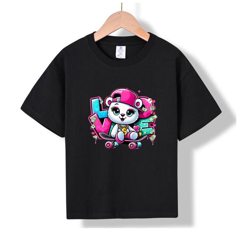 

MC-09 MINISO 2026 Summer New Printed Cotton Round Neck T-shirt for Children Aged 1-16, Boys and Girls 100