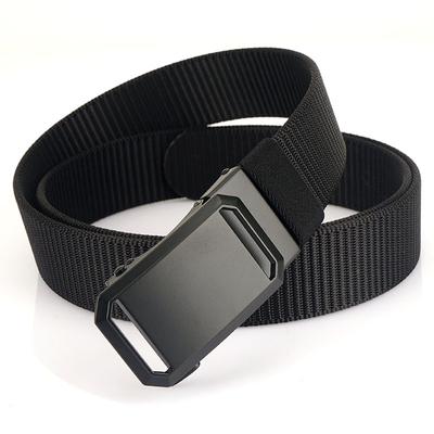 New Men'S Commuting Belt With Automatic Buckle Nylon Waistband, Outdoor Leisure Versatile Double-Layer Thick Belt