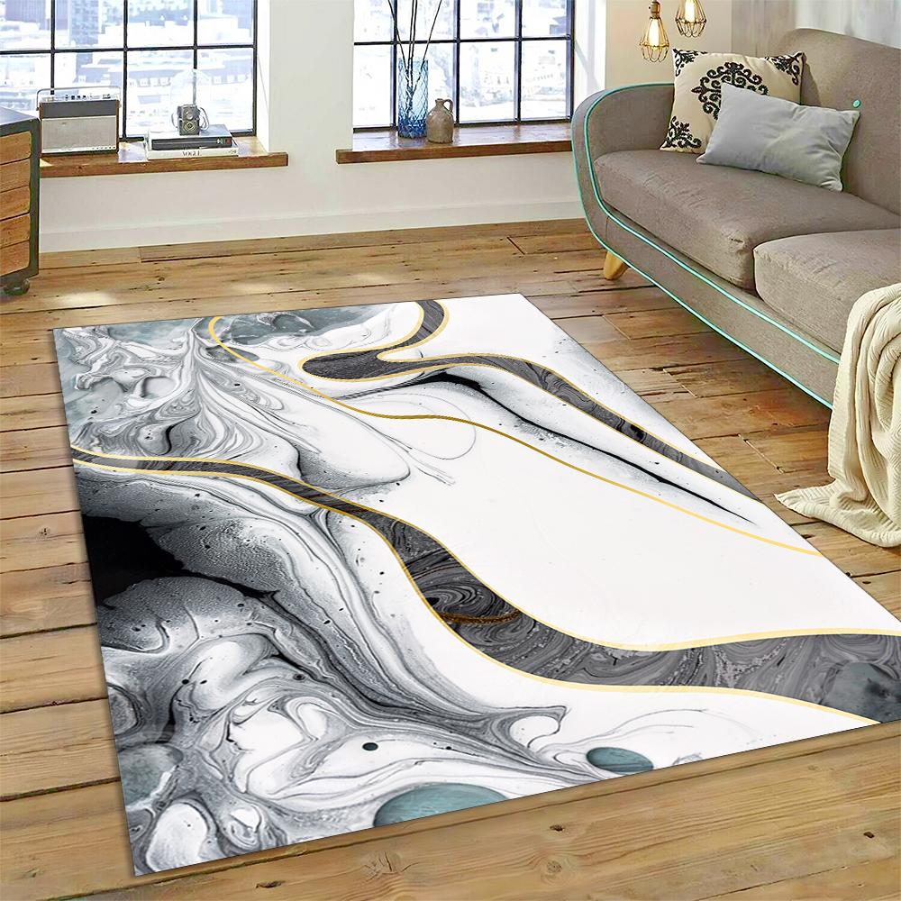 Dream Colour Splendid Marble Gold Nordic Rug for Home Living Room Bedroom Sofa Doormat Kitchen Decor Mat