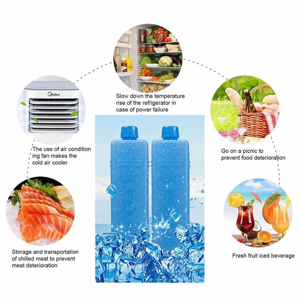 200ml Ice Pack Reusable Gel Freezer Ice Blocks For Air Conditioner Fan Cooler Pack Water Injection Picnic Travel Food Storage