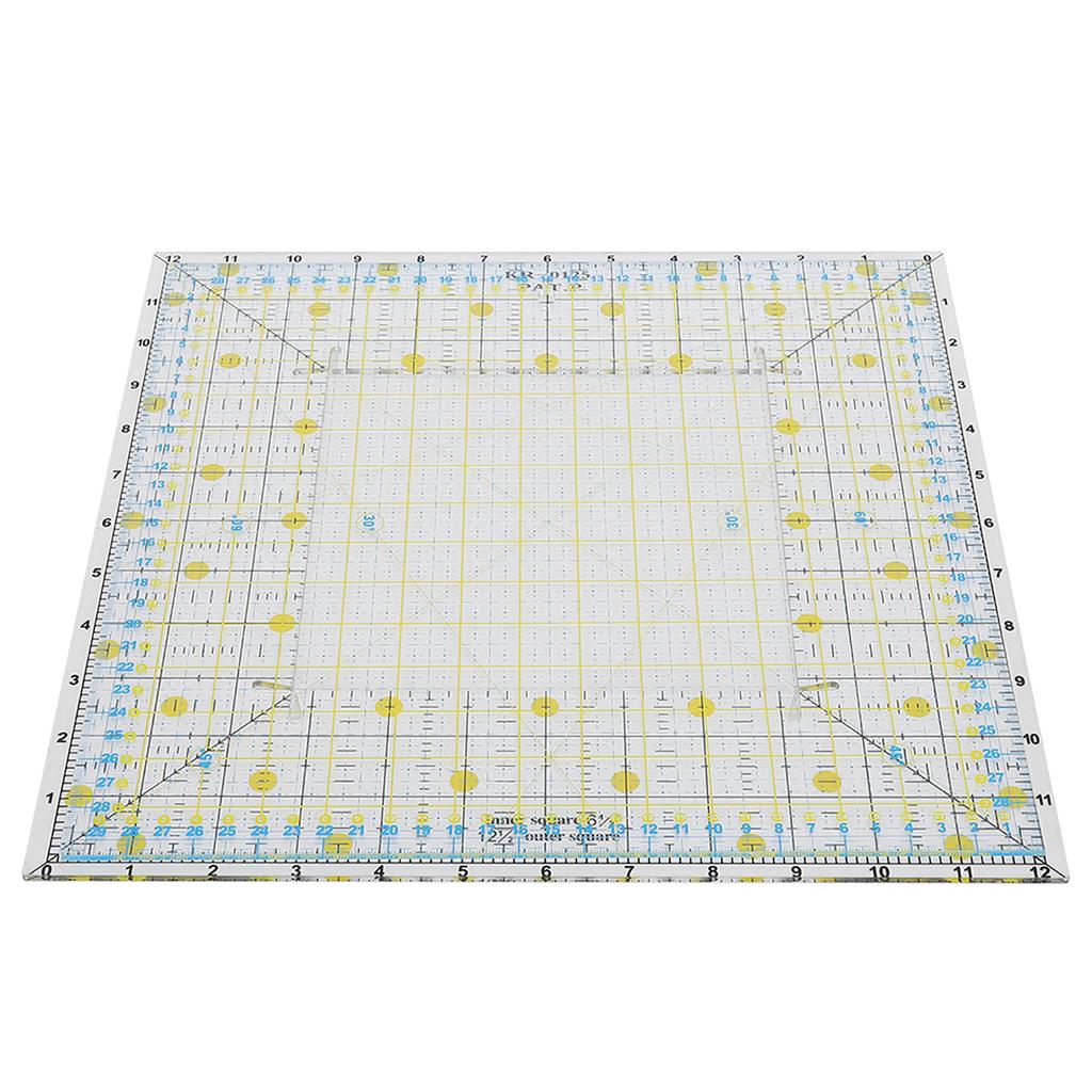 2Pcs Quilting Ruler Square Acrylic DIY Cloth Patch‑Work for Measuring Sewing Embroidery Supplies