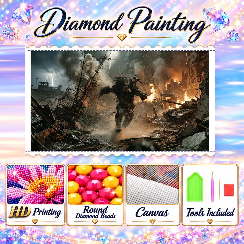Predator Diamond Painting Kit 5D Full Drill DIY Diamond Mosaic Wall Art Home Decor
