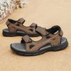 Fashion Men's Casual Summer New Style Genuine Leather Sandals With Non-Slip TPR Outsole Beef Tendon Breathable Beach Shoes