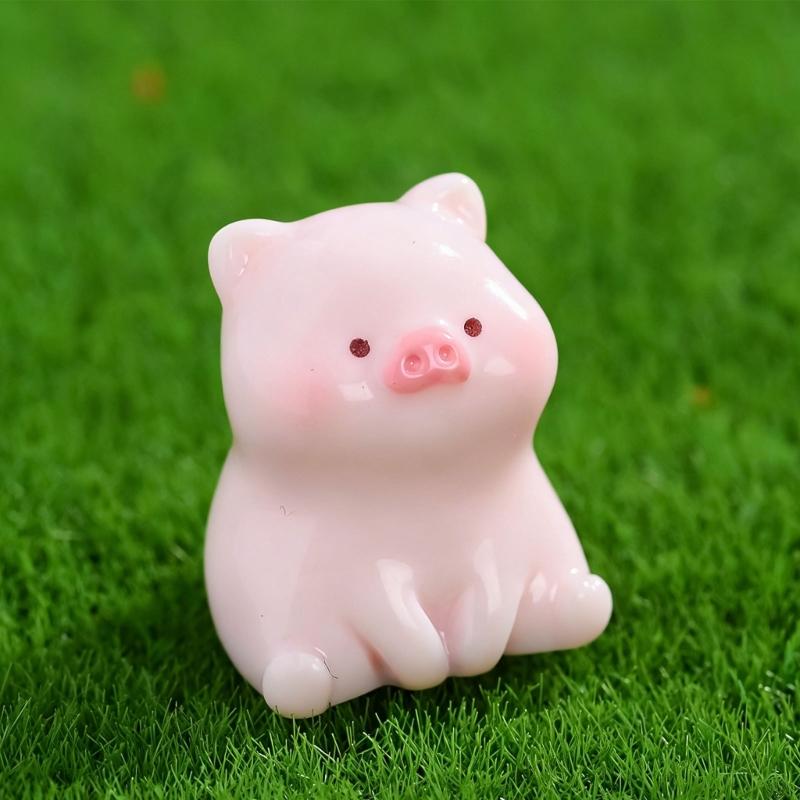 Pigs Figurines Mini Pigs Decors Waterproof Toy Playsets Miniature Doll Garden Figurines Cake Toppers Parties Favor