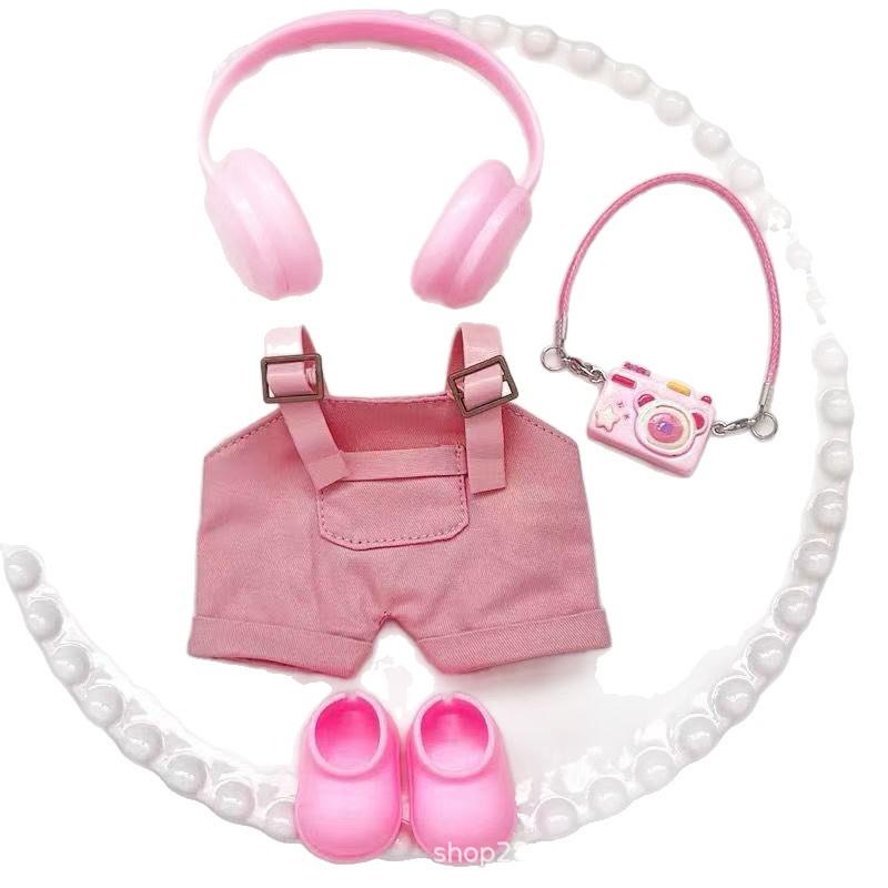 

17cm Labubu Sitting Doll Clothes Set: Cute Trendy Outfit for First, Second, Third Generation Purple Doll Outfit [4-Piece Set]