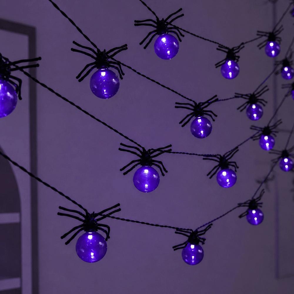Spider Shaped LED Halloween String Lights Halloween Themed LED String Lights  Yard Decor