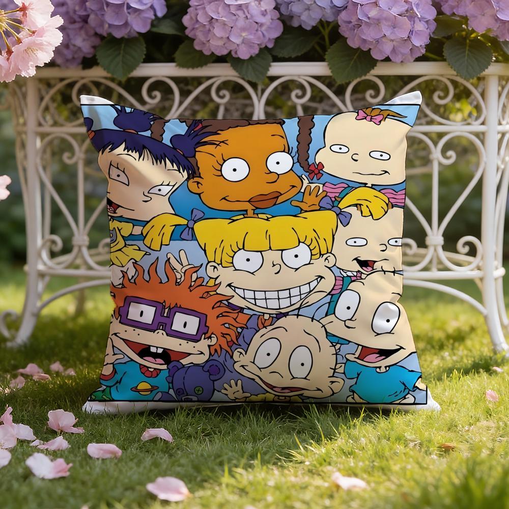 Anime cartoon R-Rugrats Cushion Cover Home & Car Dual-Scene Pillow Cover: Reversible for Premium Comfort