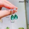 POMOiii Aesthetic Green/Blue Cubic Zirconia Dangle Earrings For Women Silver Color/Gold Color Wedding Trend Eternity Love Jewelry