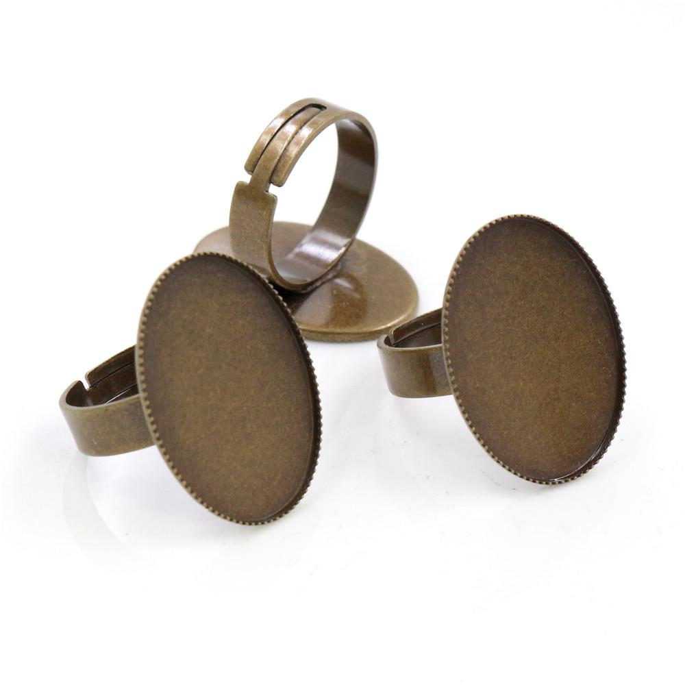 30x40mm 13x18mm 18x25mm 8 Colors Plated Brass Oval Adjustable Ring Settings Blank/Base,Fit 30x40mm Glass Cabochons 30x40mm 5pcs бронзовый