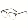 4pcs Classic Retro Half-Rim Magnesium Aluminum Alloy Glasses Set Ideal Gift Simple Style