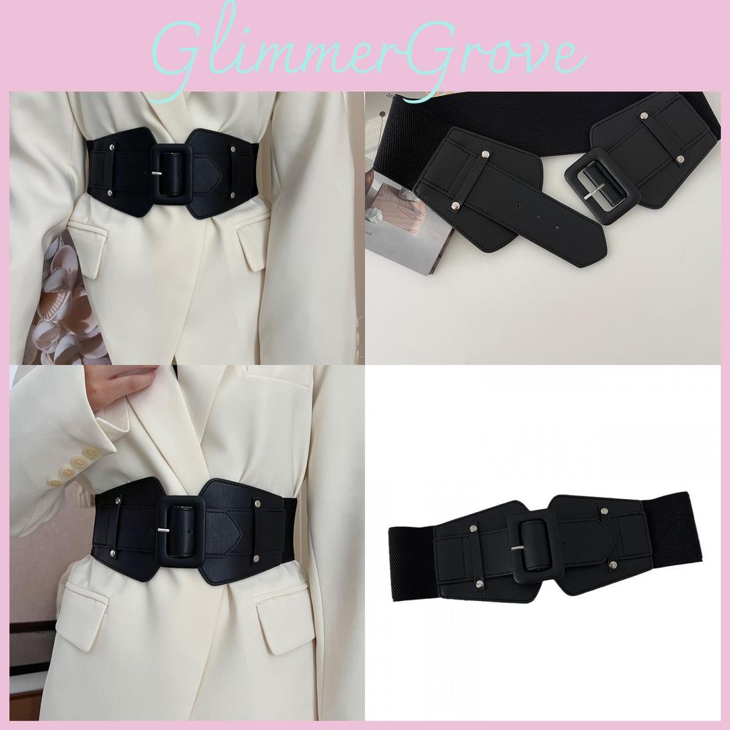 Chic Wide Elastic Waistband For Women Soft Faux Leather Versatile Fashion Accessory