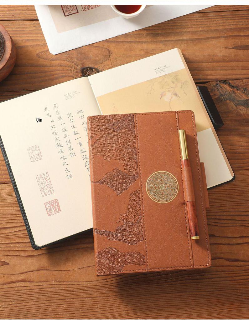 Luxury Mid-Autumn Festival Gift Set with Built-in Pen Holder