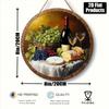 2D Flat 8x8 Inch Round Wine Art Sign Grape Bottle Glass Design for Bar Home Decor Holiday Gift