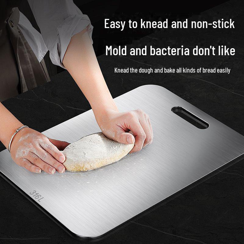 Antibacterial 316 Stainless Steel Double-Sided Cutting Board - Large, Thick, and Mildew-Proof