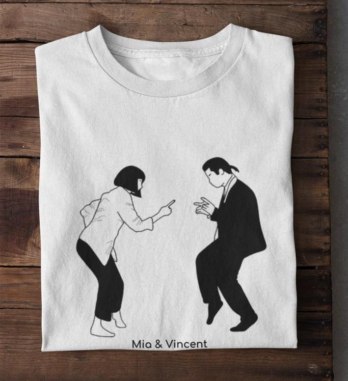 26 Mia & Vincent T-Shirt - Mia Wallace - Vincent Vega - Cult Movie Unisex Tee Unisex T-Shirt XXL