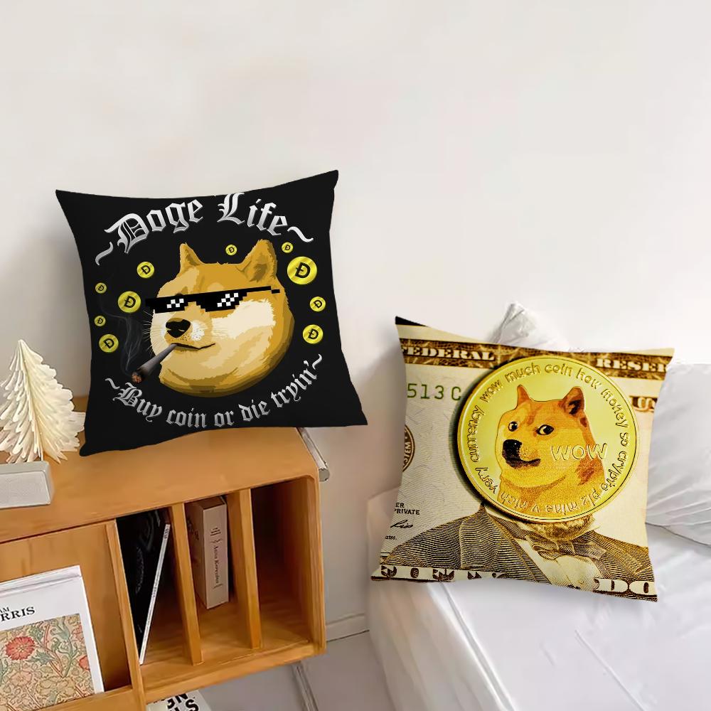 Funny Dogecoin Fashion dog cushion cover Pillow Cover Decoration Room Home Sofa living Office Car Nordic Simplicity