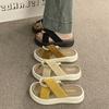 Thick-bottomed Cool Slippers Women's Outer Wear 2025 Summer New Fashion Roman Pearl Muffin Fairy Style Slippers Female Tide