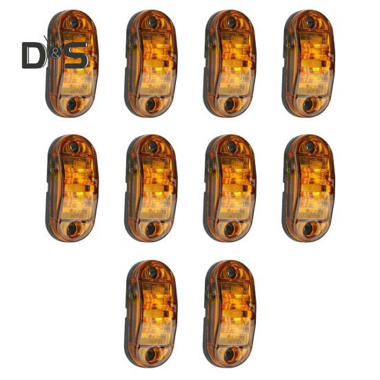 

10 шт., светодиодные боковые фонари для грузовика, супер яркие, IP68, водонепроницаемые, универсальные, передние, задние, боковые, габаритные индикаторы, свет, автомобильные аксессуары A оранжевый