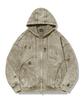 Felpa con zip oversized effetto distressed pigmentato Trillion [Kaki Chiaro]
