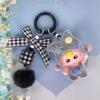 Cute Baby Three Doll Keychains Flocking Doll Keyring Backpack Bag Pendants Key Accessories Kids Favors Party Gifts Ornament