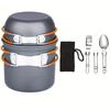Pardarsey Camping cookware set is suitable for1-2Compact pots and cookware sets, fork and spoon sets are suitable for backpacking, hiking, picnics,