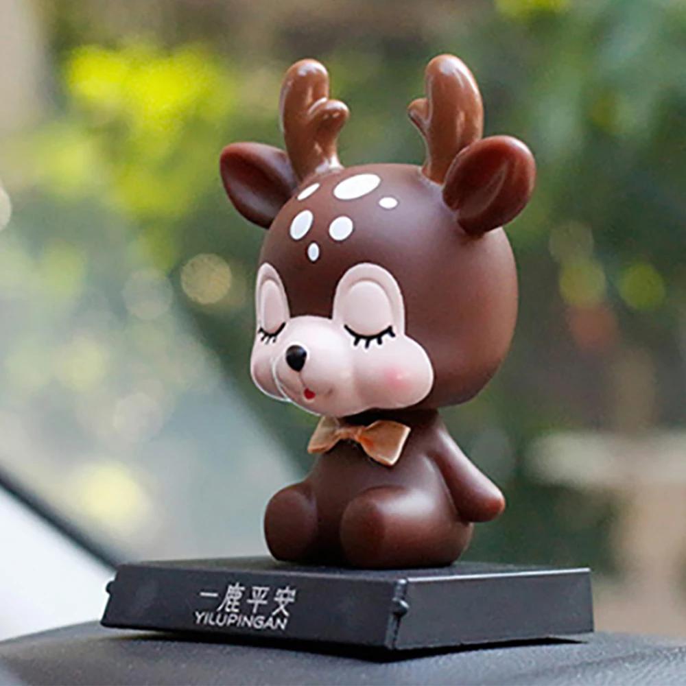 Phone Holder Cute Shaking Head Deer Doll Bracket Decoration Automobile Dashboard Lovely Bobblehead Toy Auto Interior Accessories