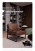 Italian Light Luxury Single Sofa Chair - Wrought Iron, Ideal for Small Living Rooms