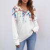 Europe, America wish Amazon independent station autumn and winter new V-neck printing long-sleeved women's T-shirt top
