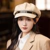New Autumn and Winter Versatile Chain Octagonal Hat for Women Retro British Style Beret High End Style Windproof Painter Hat Trend