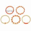 5PCS/SET Elegant Crystal Heart Bracelet Dainty Universal Beaded Bracelet Set Stretch Design Color Blocking