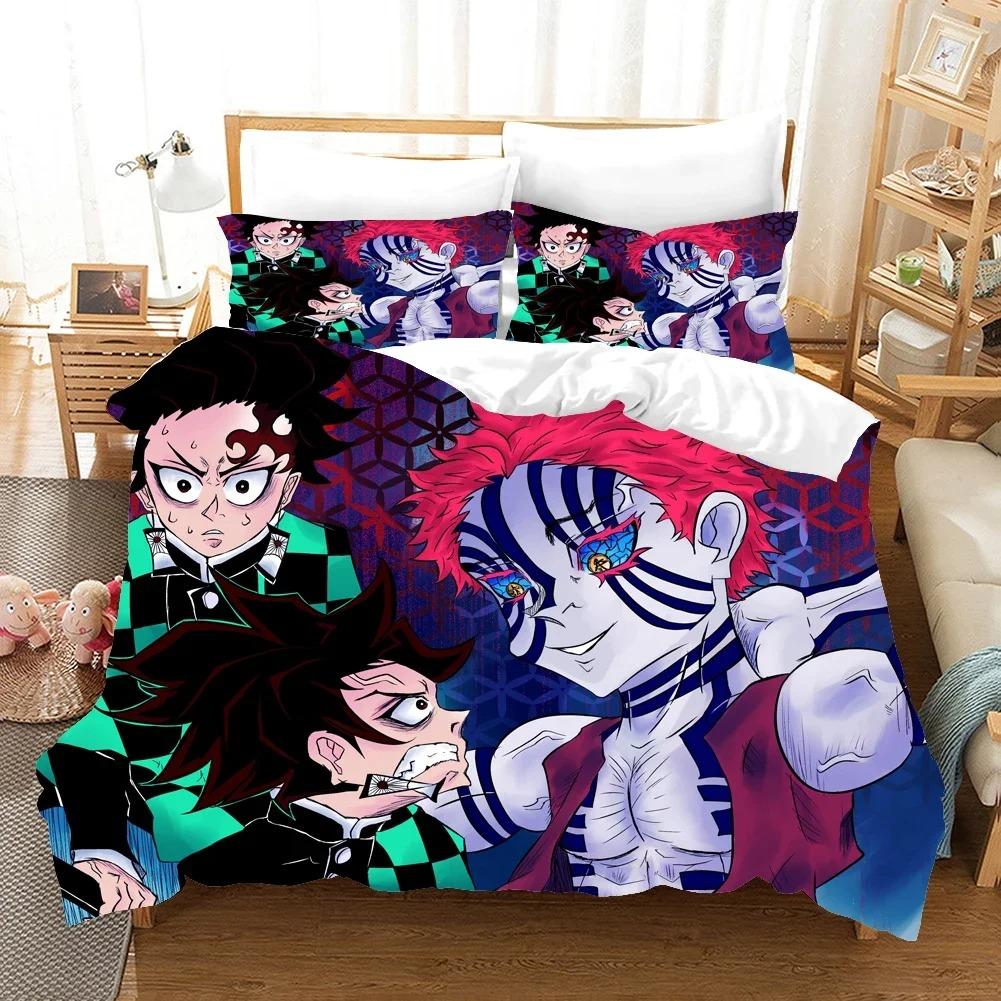 Comfortable Anime Print Bedding Set With Duvet Cover And Pillowcases Twin Full Queen King Sizes For All Ages