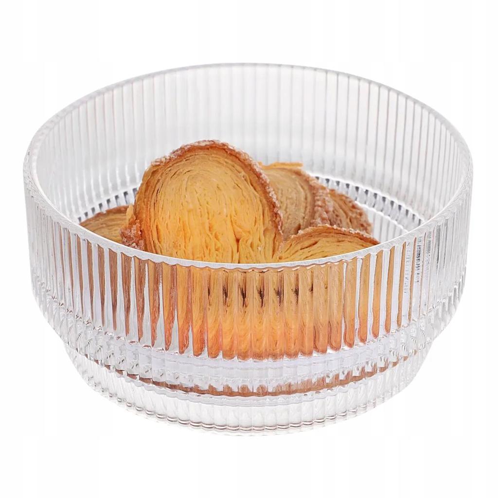 Glass Ribbed Salad Bowl,, Selena, 1 Piece